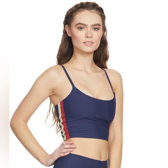 Spiritual Gangster Shimmer Stripe Practice Cami in Aurora Sky, S - Picture 9 of 9